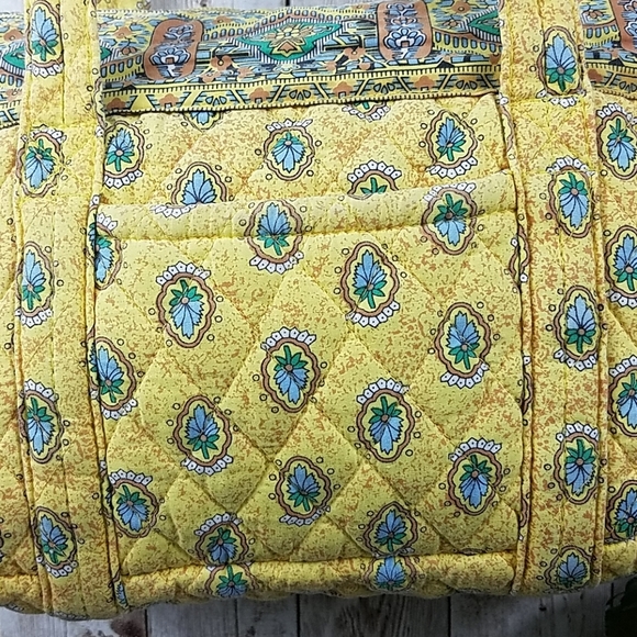 Americana by Sharif, yellow floral bag with zipper - Picture 3 of 8